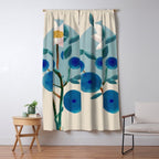 Stylized Lotus Flower Art Window Curtain Gallery Image 5