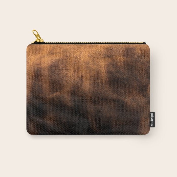 dark cognac brushed suede leather ( faux  ) Carry All Pouch Gallery Image 1