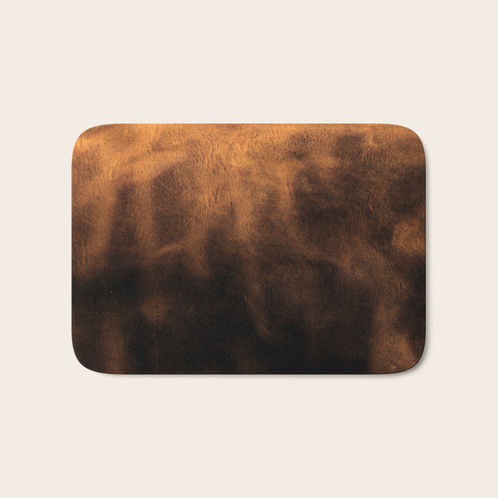dark cognac brushed suede leather ( faux  ) Bath Mat Gallery Image 1