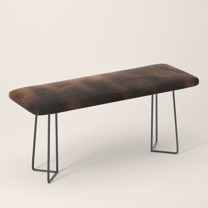 dark cognac brushed suede leather ( faux  ) Bench Gallery Image 1