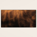 dark cognac brushed suede leather ( faux  ) Desk Mat Gallery Image 3