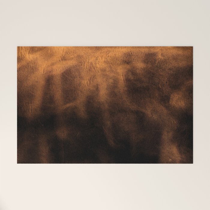 dark cognac brushed suede leather ( faux  ) Welcome Mat