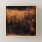 dark cognac brushed suede leather ( faux  ) Mini Art Print Gallery Image 1