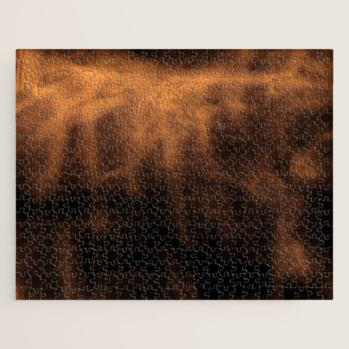 dark cognac brushed suede leather ( faux  ) Jigsaw Puzzle Gallery Image 1