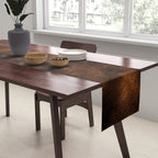 dark cognac brushed suede leather ( faux  ) Table Runner Gallery Image 2