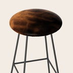 dark cognac brushed suede leather ( faux  ) Stool Gallery Image 2