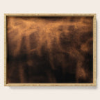 dark cognac brushed suede leather ( faux  ) Serving Tray Gallery Image 1