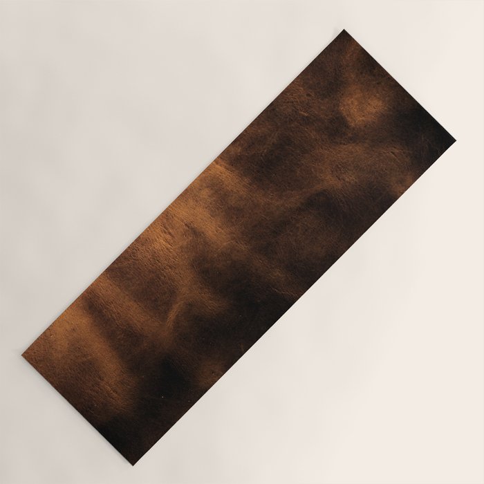dark cognac brushed suede leather ( faux  ) Yoga Mat Gallery Image 1