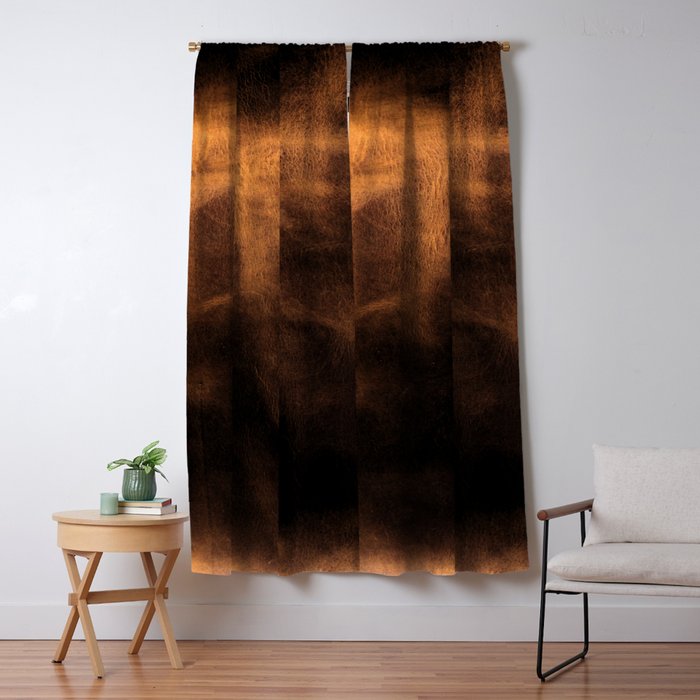 dark cognac brushed suede leather ( faux  ) Window Curtain Gallery Image 5