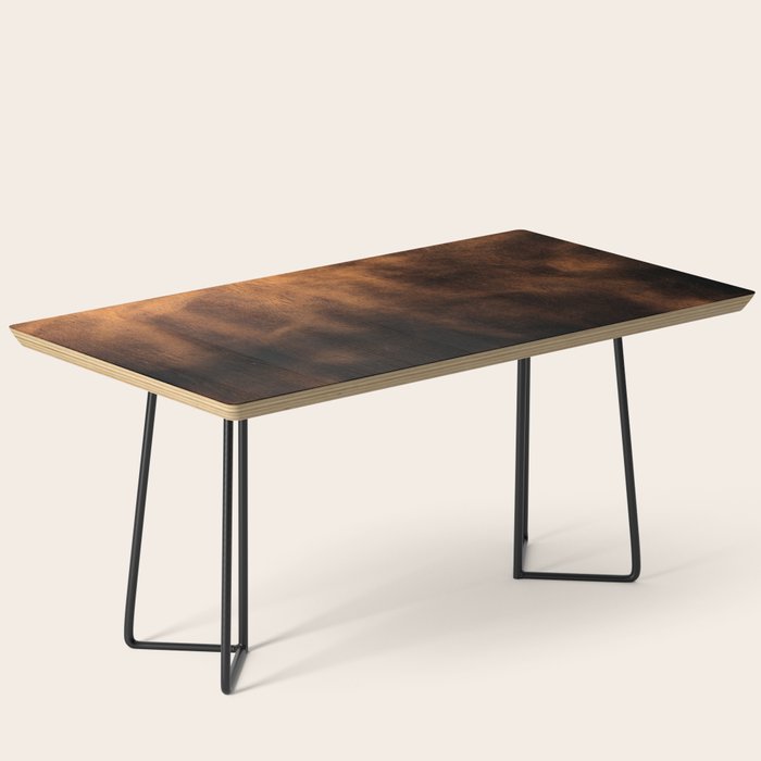 dark cognac brushed suede leather ( faux  ) Coffee Table Gallery Image 1