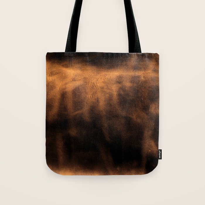 dark cognac brushed suede leather ( faux  ) Tote Bag Gallery Image 1