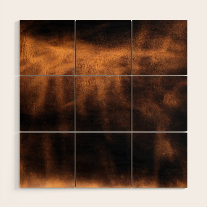 dark cognac brushed suede leather ( faux  ) Wood Wall Art Gallery Image 1