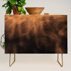 dark cognac brushed suede leather ( faux  ) Credenza Gallery Image 1