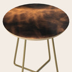 dark cognac brushed suede leather ( faux  ) Side Table Gallery Image 2