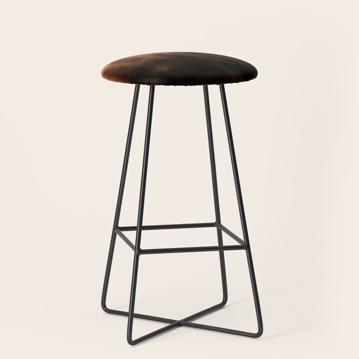dark cognac brushed suede leather ( faux  ) Stool Gallery Image 1