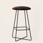 dark cognac brushed suede leather ( faux  ) Stool Gallery Image 1