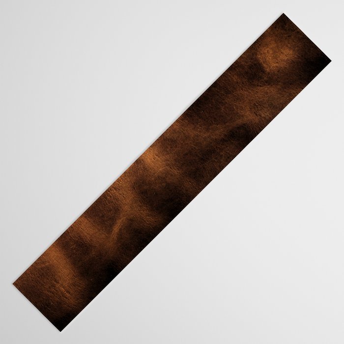 dark cognac brushed suede leather ( faux  ) Table Runner Gallery Image 3
