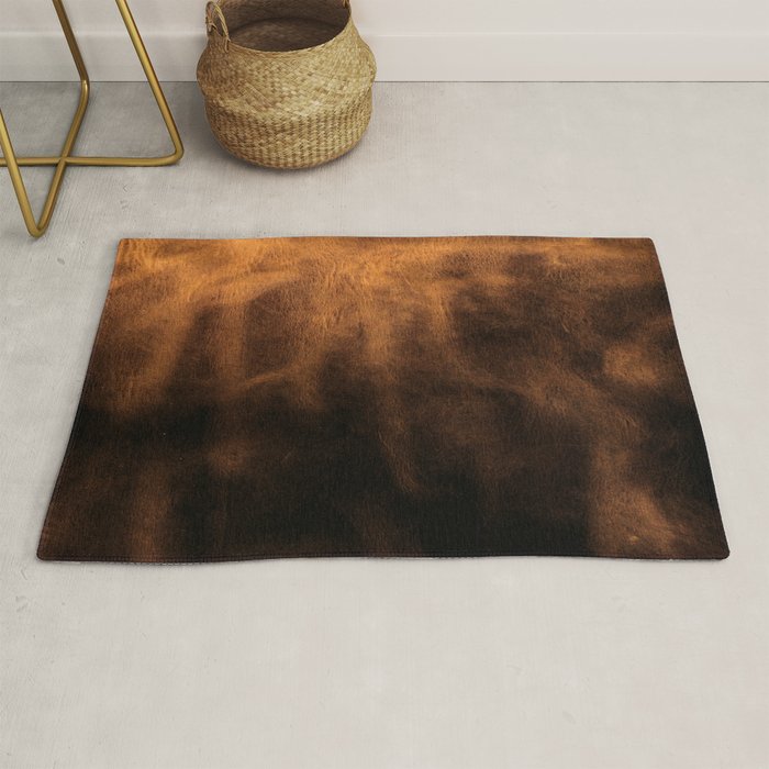 dark cognac brushed suede leather ( faux  ) Rug Gallery Image 1