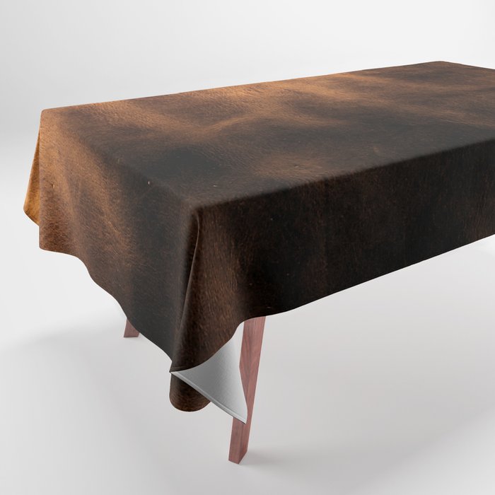 dark cognac brushed suede leather ( faux  ) Tablecloth Gallery Image 1