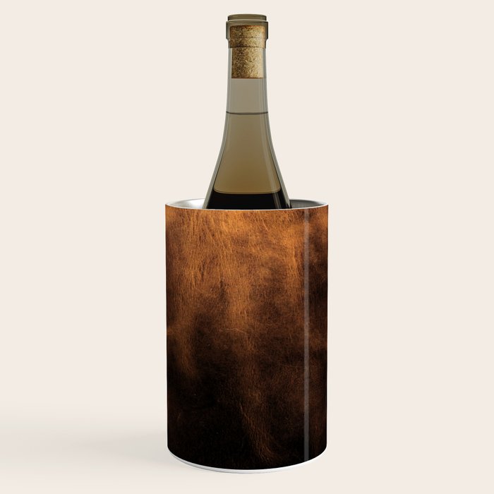 dark cognac brushed suede leather ( faux  ) Wine Chiller Gallery Image 1