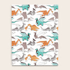 Origami dragon friends // white background aqua orange grey and taupe fantastic creatures Notebook Gallery Image 4