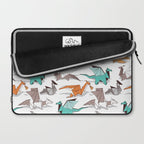 Origami dragon friends // white background aqua orange grey and taupe fantastic creatures Laptop Sleeve Gallery Image 2