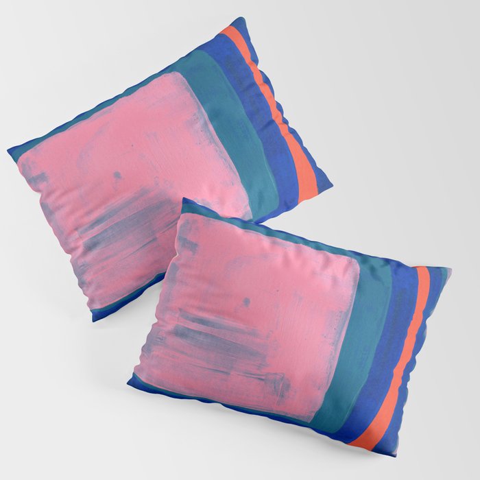 Double Blue Pink Colourfield  Pillow Sham Gallery Image 3