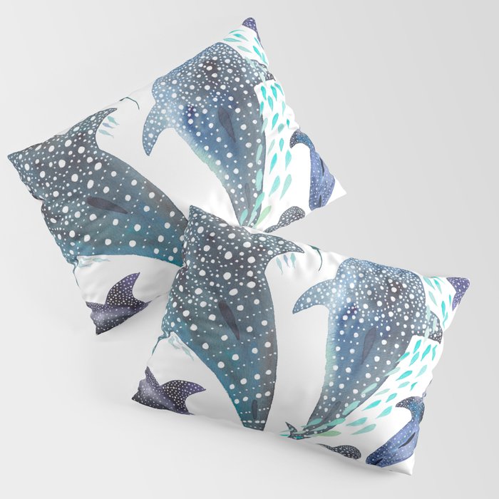 Whale Shark, Ray & Sea Creature Play Print Pillow Sham