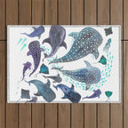 Whale Shark, Ray & Sea Creature Play Print Outdoor Rug Gallery Image 1