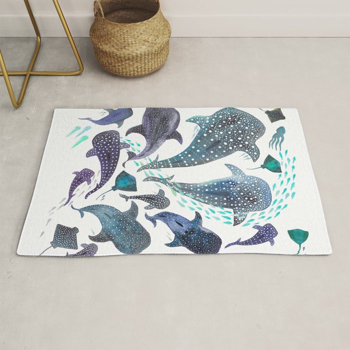 Whale Shark, Ray & Sea Creature Play Print Rug Gallery Image 1