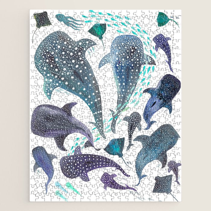Whale Shark, Ray & Sea Creature Play Print Jigsaw Puzzle Gallery Image 1