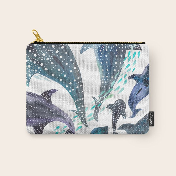 Whale Shark, Ray & Sea Creature Play Print Carry All Pouch Gallery Image 1