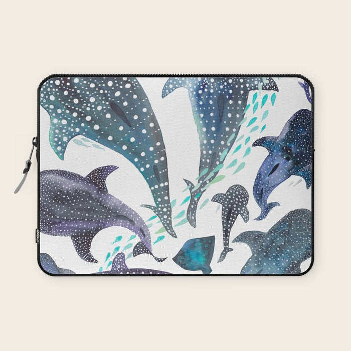 Whale Shark, Ray & Sea Creature Play Print Laptop Sleeve Gallery Image 1