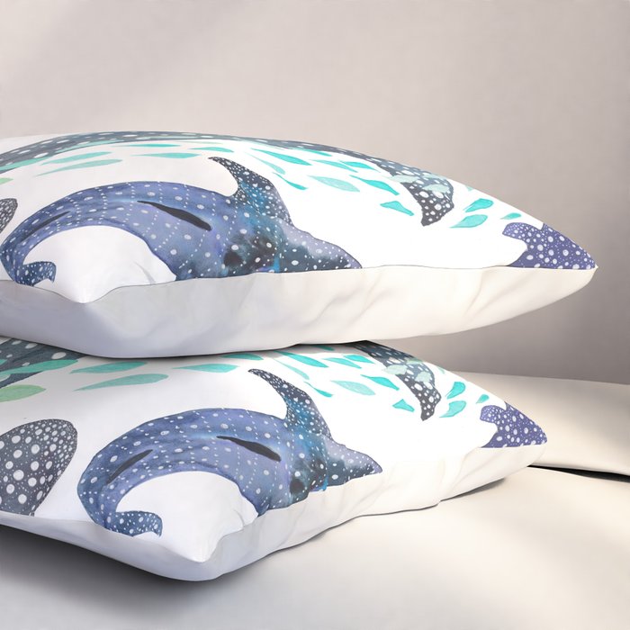 Whale Shark, Ray & Sea Creature Play Print Pillow Sham Gallery Image 3