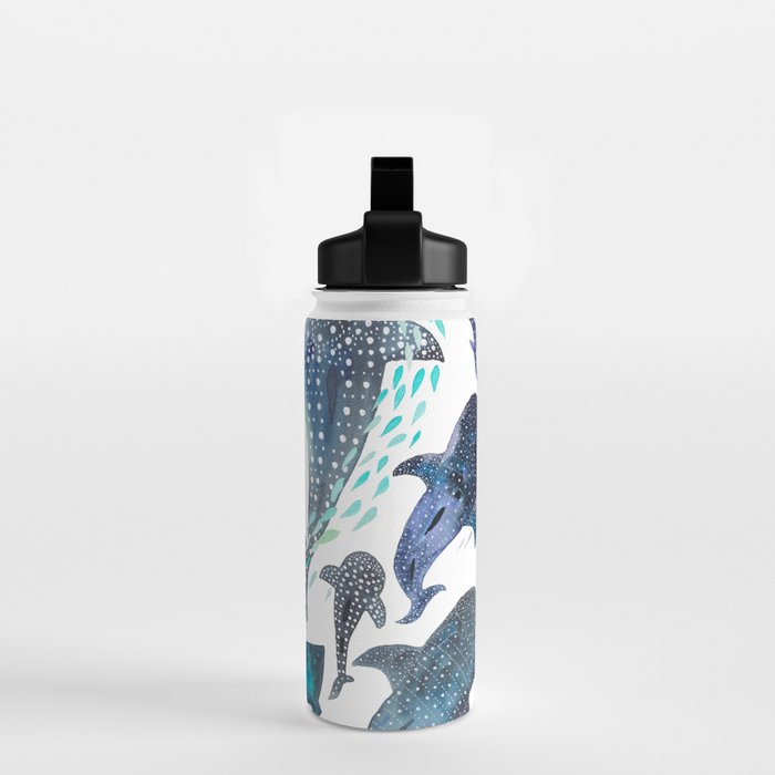 Whale Shark, Ray & Sea Creature Play Print Water Bottle Gallery Image 2