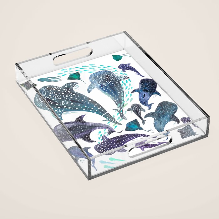 Whale Shark, Ray & Sea Creature Play Print Acrylic Tray Gallery Image 1