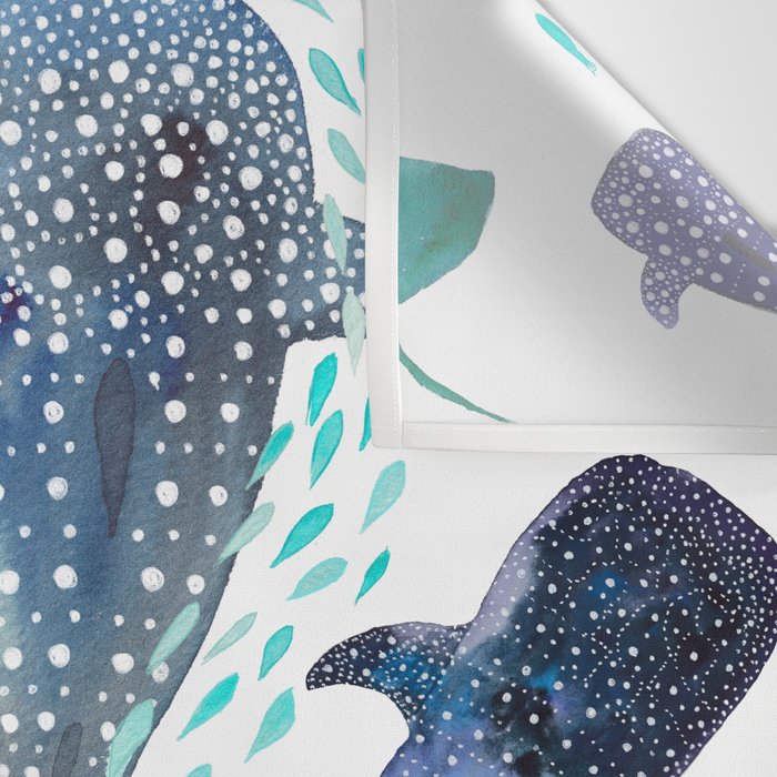 Whale Shark, Ray & Sea Creature Play Print Wall Tapestry Gallery Image 3
