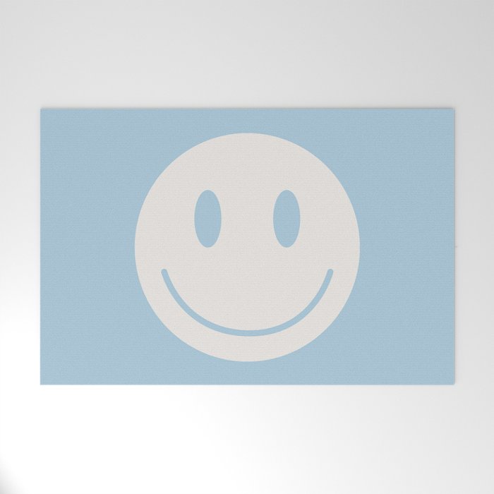 Happy Thoughts Baby Blue Welcome Mat Gallery Image 1