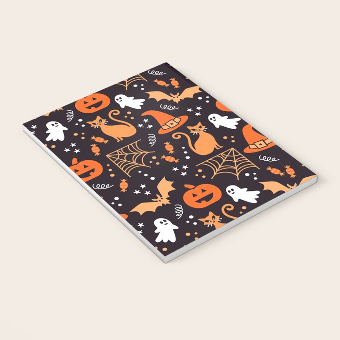 Halloween party illustrations orange, black Notebook Gallery Image 3