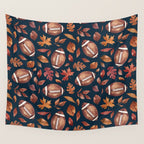 Fall Football - Navy Wall Tapestry Gallery Image 4