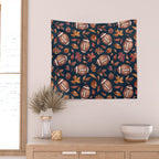 Fall Football - Navy Wall Tapestry Gallery Image 2
