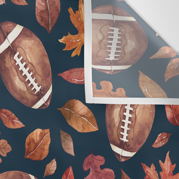 Fall Football - Navy Wall Tapestry Gallery Image 3