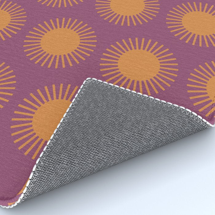 Boho Summer Sun Pattern VI Purple and Orange Rug Gallery Image 4