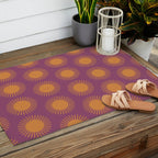 Boho Summer Sun Pattern VI Purple and Orange Outdoor Rug Gallery Image 2