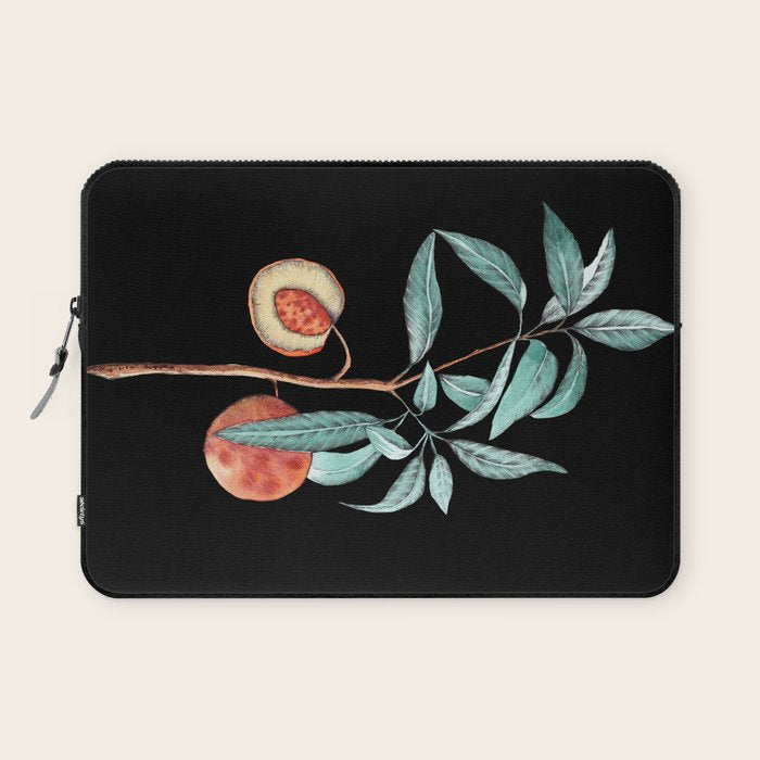 botanical peach Laptop Sleeve Gallery Image 1