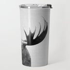 Moose - Black & White Travel Mug Gallery Image 2