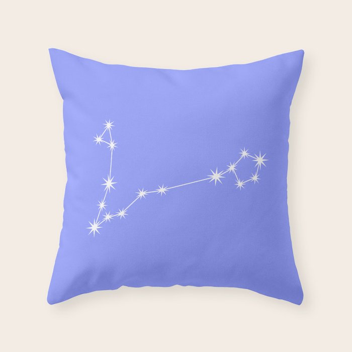 Pisces Zodiac Star Constellation Line Art Pastel Purple Throw Pillow Gallery Image 1
