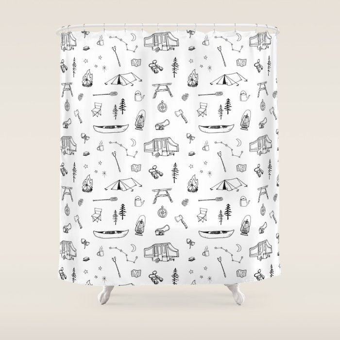 Simple Camping Shower Curtain Gallery Image 1