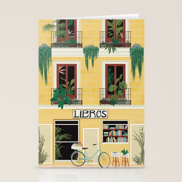 Madrid Book Shop Stationery Card