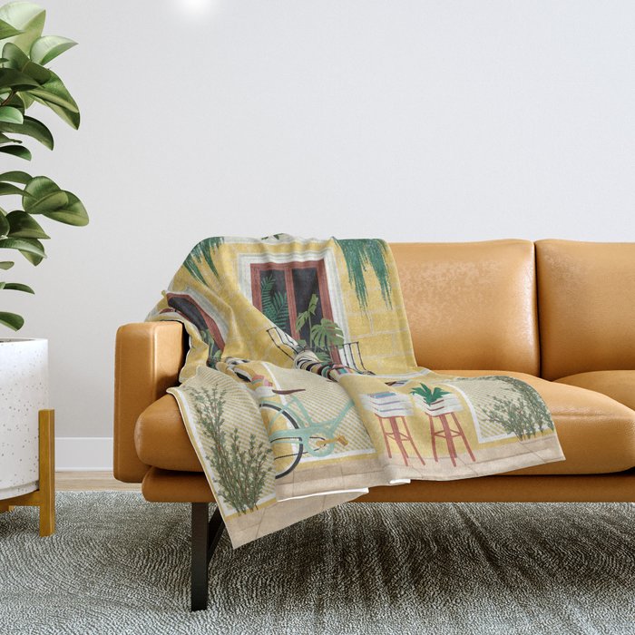 Madrid Book Shop Throw Blanket Gallery Image 1